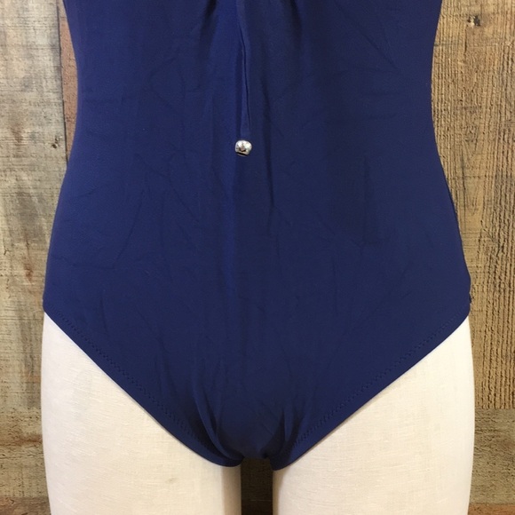 Mossimo Swimsuit Womens‎ Small Dark Night Blue Lace Up One Piece Swimwear - Picture 3 of 14